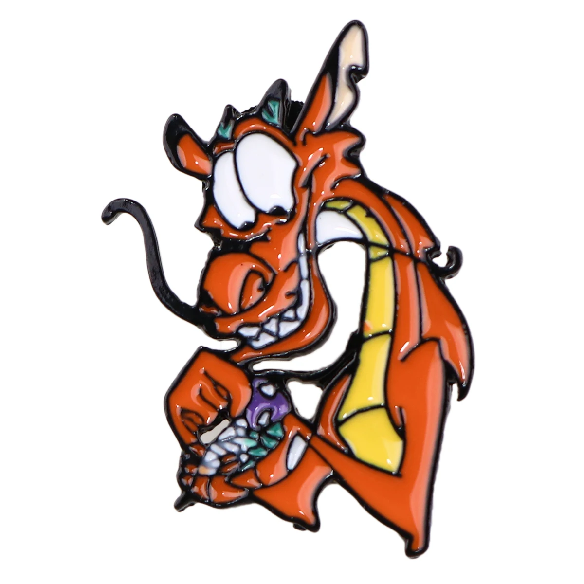 Mushu Dragon Enamel Pin Metal Badges on Backpack Lapel Pins Cartoon Brooches for Women Fashion Jewelry Accessories Friends Gift