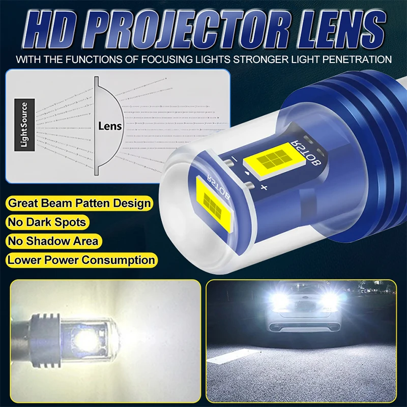 2pcs Car lights 1156 BA15S P21W LED BAU15S 1157 BAY15D 7440 T20 7443 T25 3157 Reverse Bulb 5570 CSP Signal Brake Lamp Universal