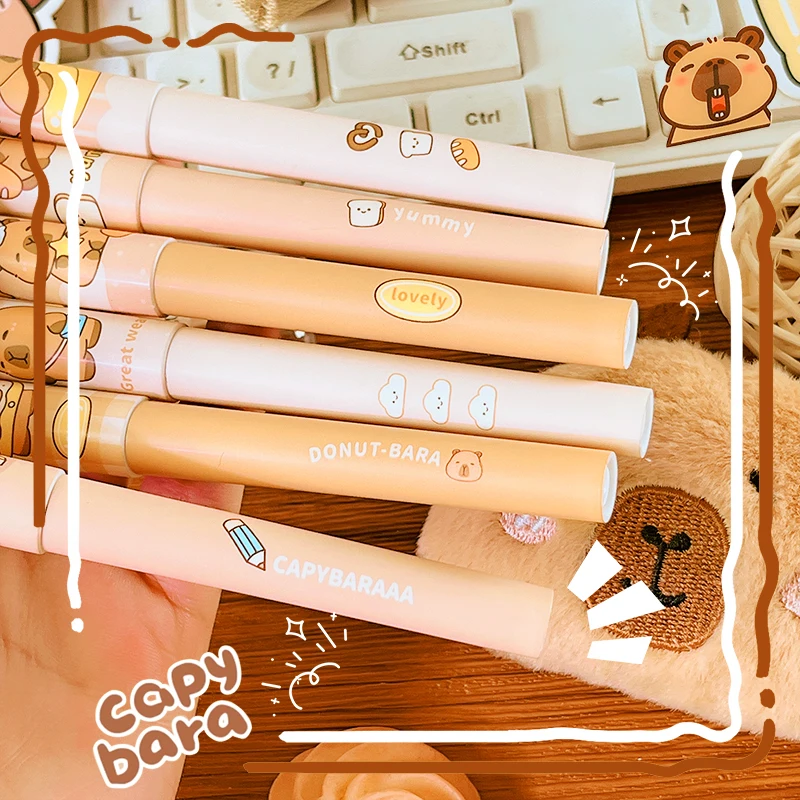 إكسسوارات المدرسة قلم حبر كابيبارا اللطيف للعودة إلى اللوازم المدرسية قلم حبر عالي الجودة أقلام الكتابة أدوات مكتبية كاواي #6