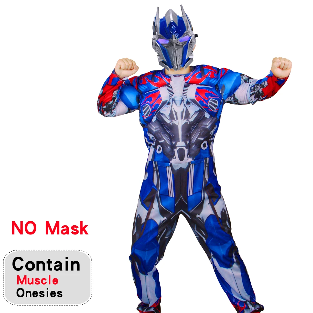 بدلة قفز ضيقة للعضلات من Transformers على طراز البالغين لعام 2025 مع عباءة وقناع عين اللباد مكون من 3 قطع للحفلات التنكرية