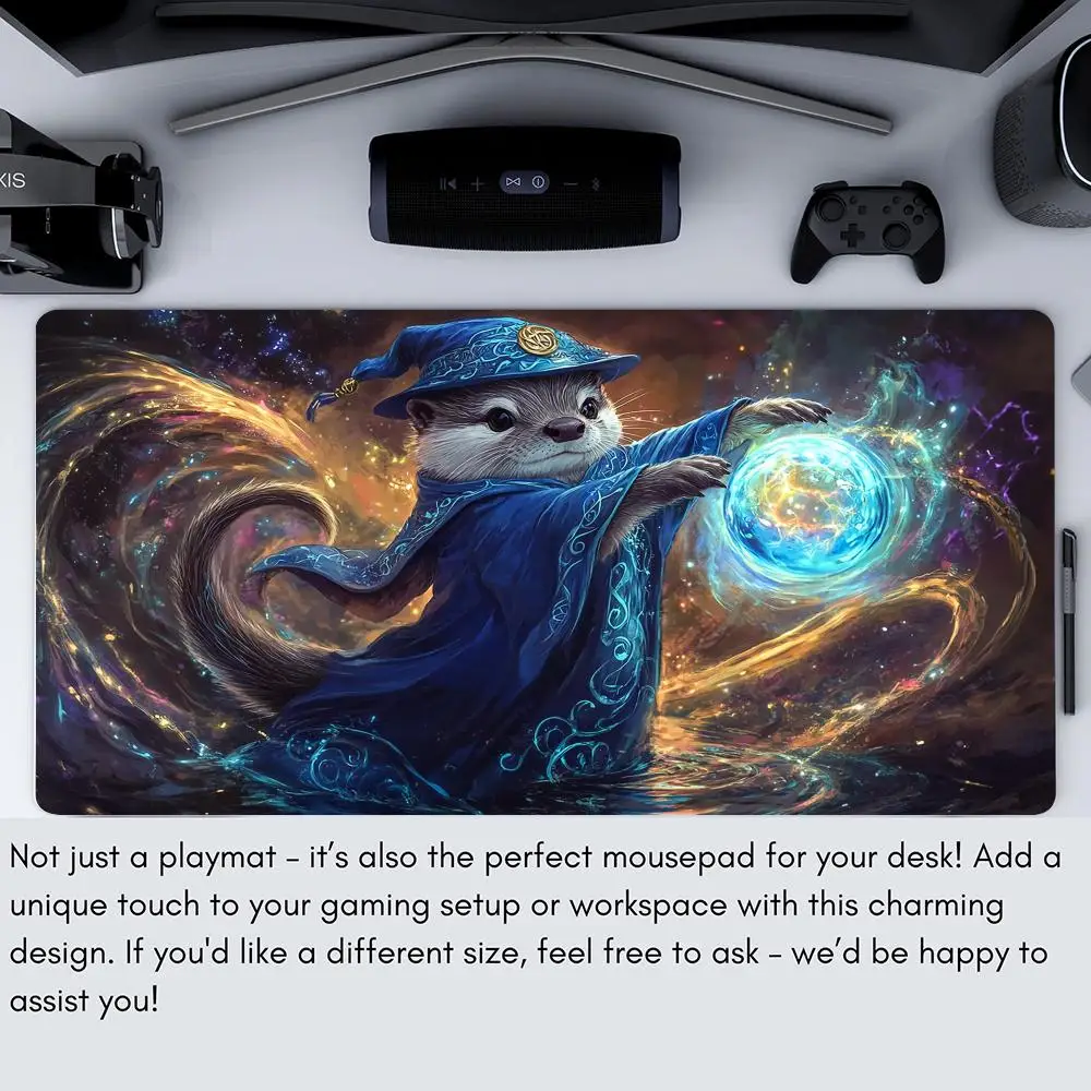 بساط لعب البطاقة السحرية مع منطقة Otter الساحر أنيمي MTG Playmat جمع حصير الألعاب حصيرة مكتبية قائد معركة Playmat سجادة سحرية #6