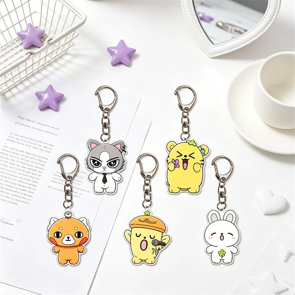 Idols AND2BLE Keychain Pop-up Store Cartooon Bag Pendant Zhang Hao Ricky Gyuvin Yujin Seungeon Fans Collection Gifts Keychain