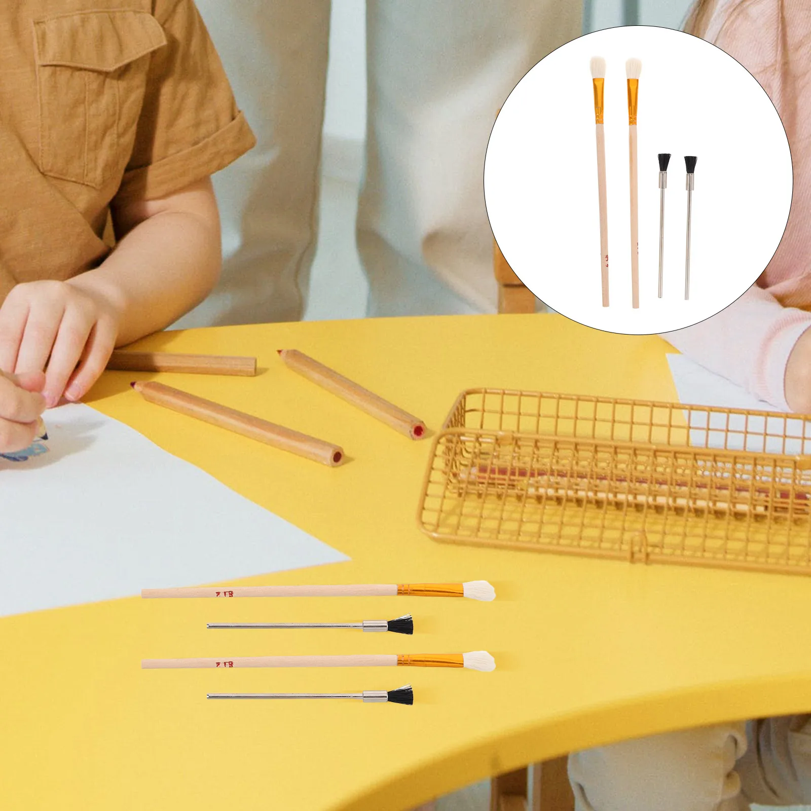 

4 PCS Airbrush Cleaning Tool with Handle Supplies Brushes for Accessory Metal Kit Sprayer Pen Bottle Cleaner