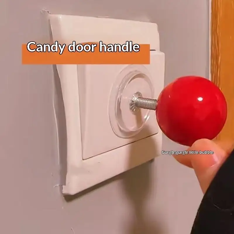 Joystick Ball Pattern Wall Switch Sticker Creative Red-Black Decor Ornament Waterproof for Home Living Room Gift