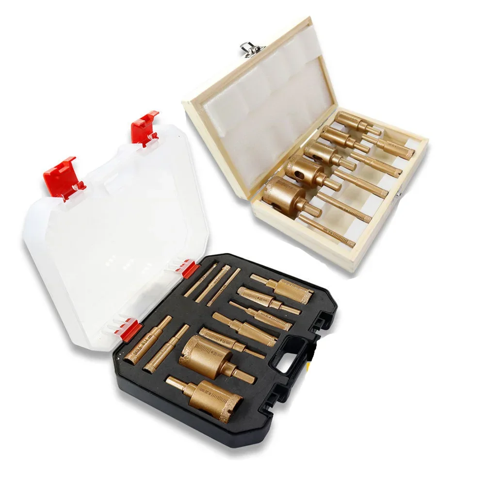 Hand drill brazing hole opener boxed multi-purpose hole punching stone vitrified brick emery hole hole expander drill bit set