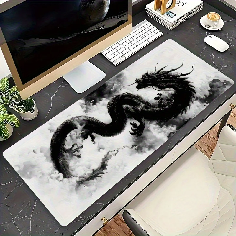 

The black dragon pattern designed mouse pad is a high-quality PC desktop decoration and an ideal choice for families and gamers
