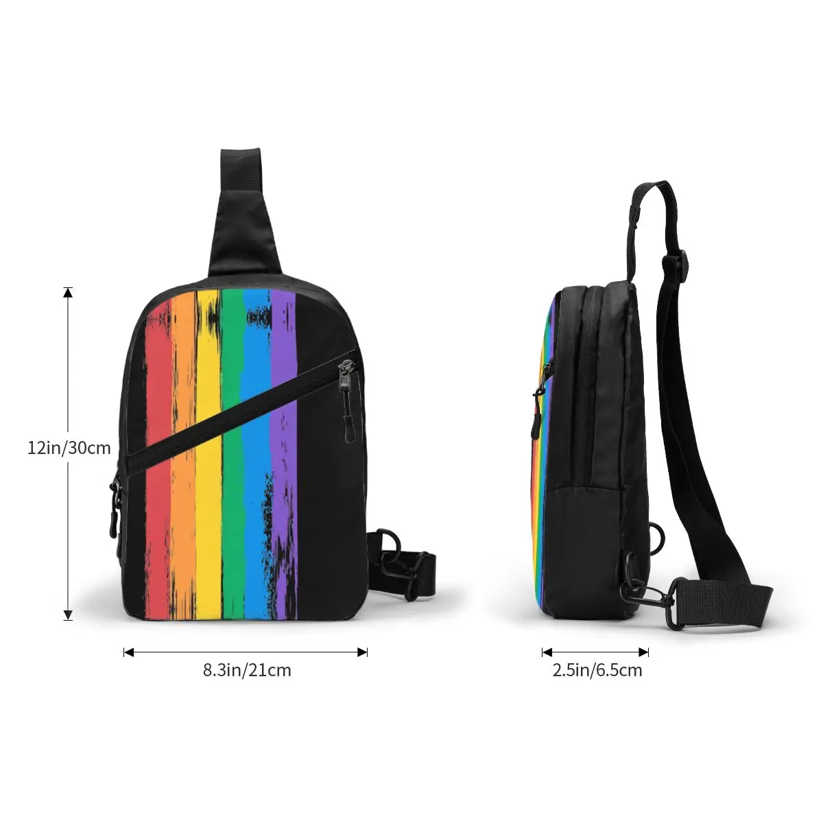 Bendera keren LGBT tas selempang ransel pria Gay Pride Lesbian tas dada bahu untuk bepergian