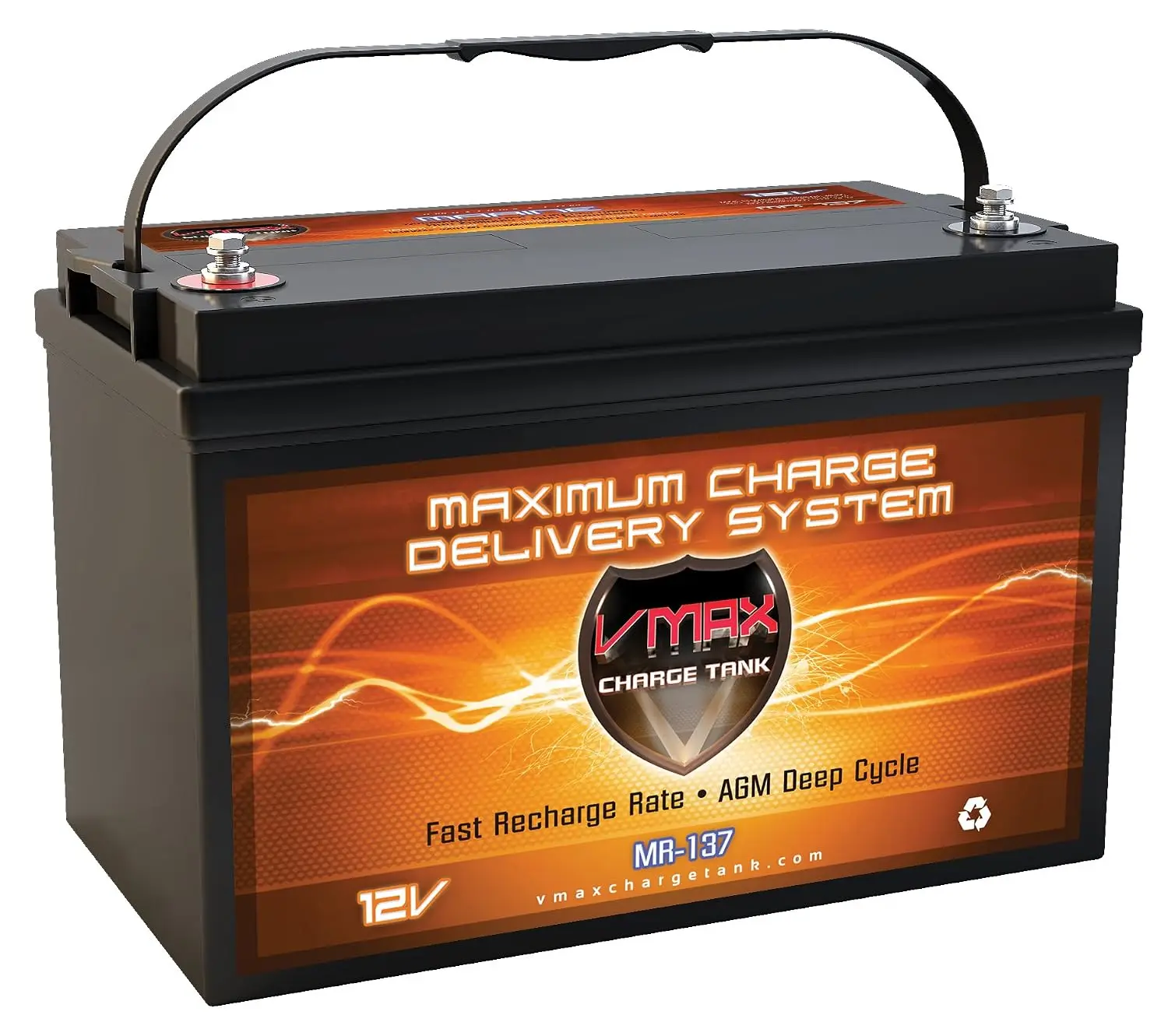 VMAX MR137 12V 120AH AGM Sealed Marine Deep Cycle Battery for 50-110lb Thrust Trolling Motor, BCI Group 31, Customized