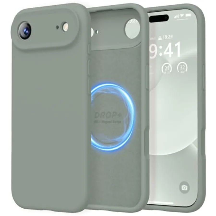 

Designed for Case, Premium Silicone [Compatible with Magsafe][Soft Anti-Scratch Microfiber Lining] Shockproof Protective Phone