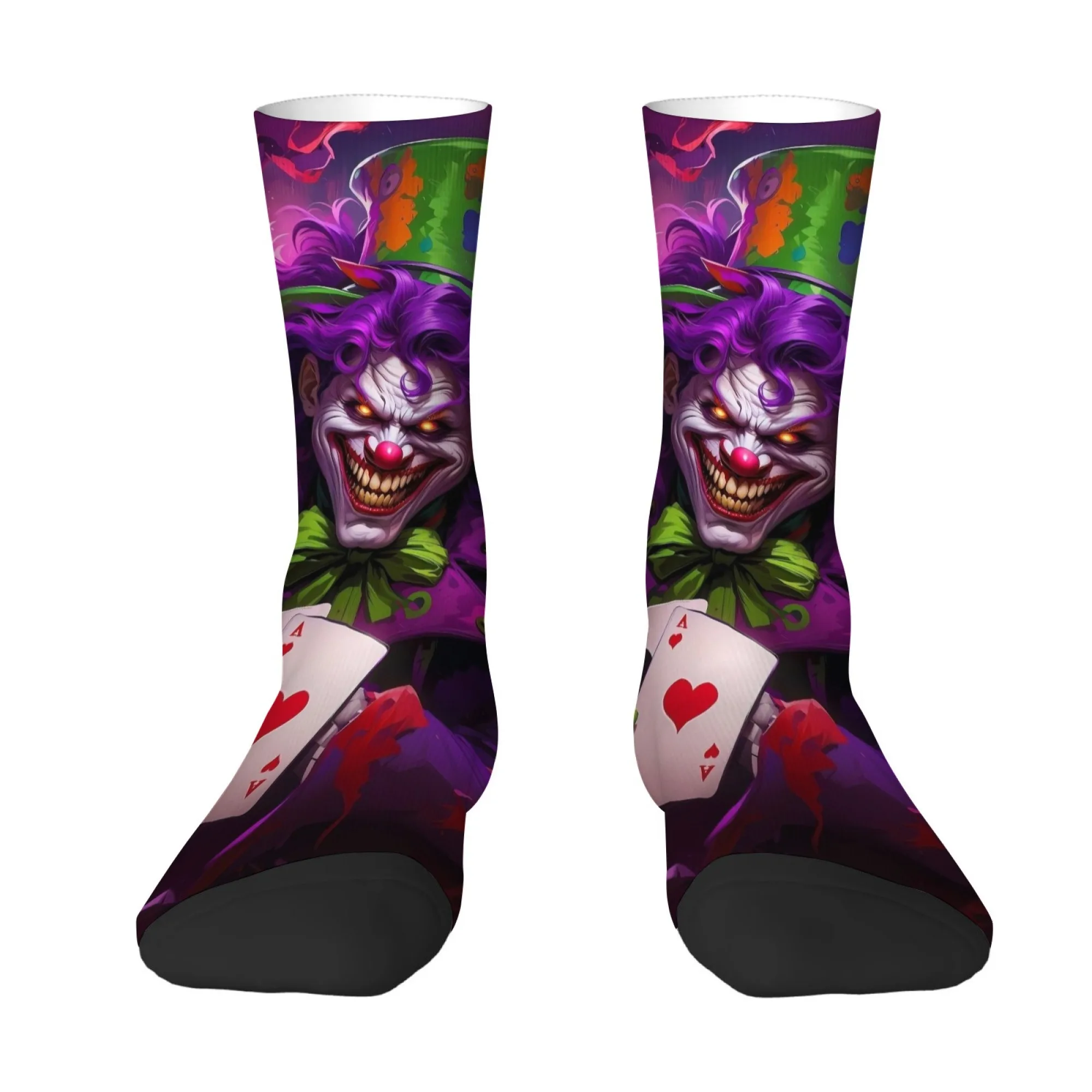 

Crazy Clown Socks Non-slip Elastic Breathable Men's Socks Travel Casual Running Socks Novel Funny Fashionable Holiday Gifts