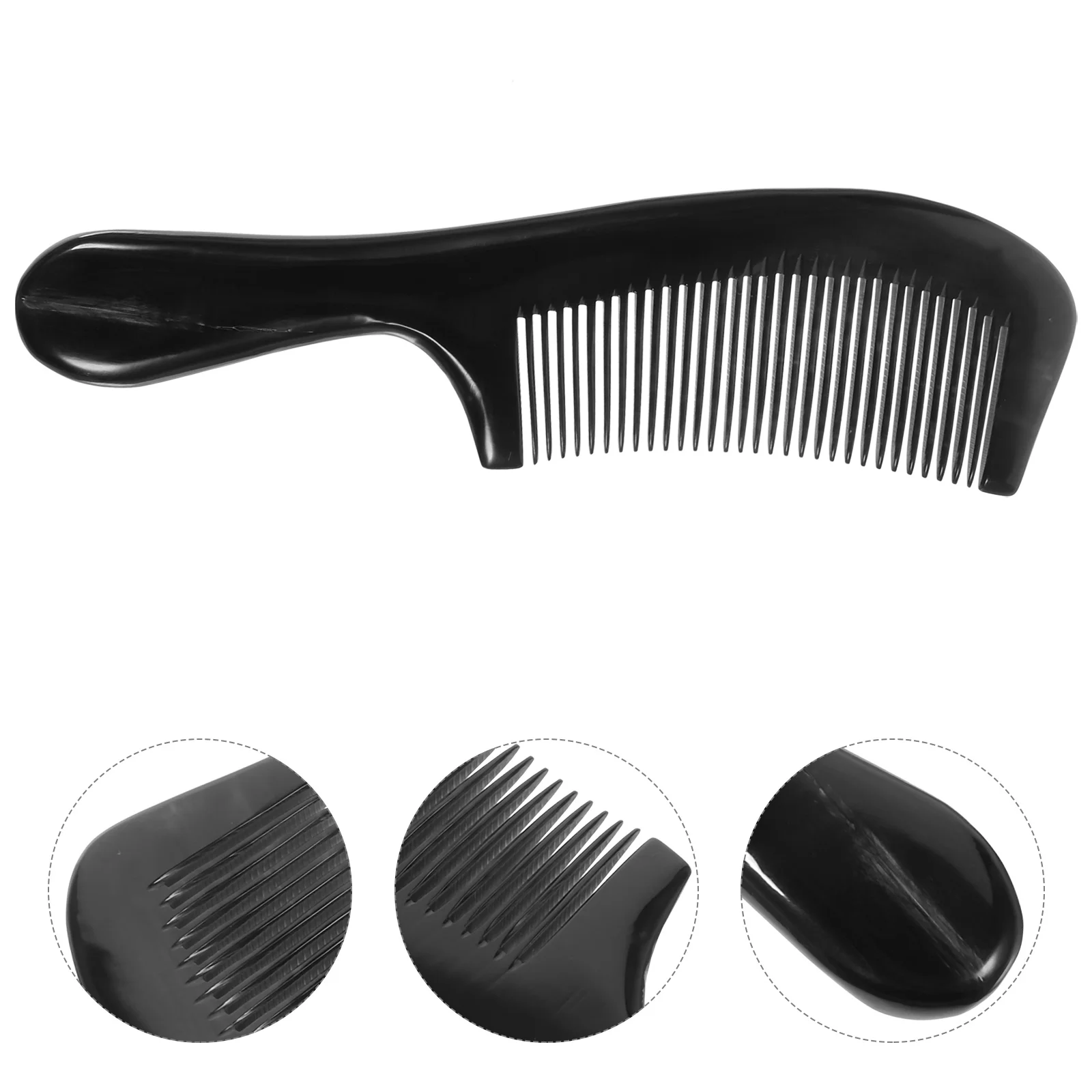 Black Buffalo Horn Comb Hair Styling Combs Natural Ox for Men Scraping