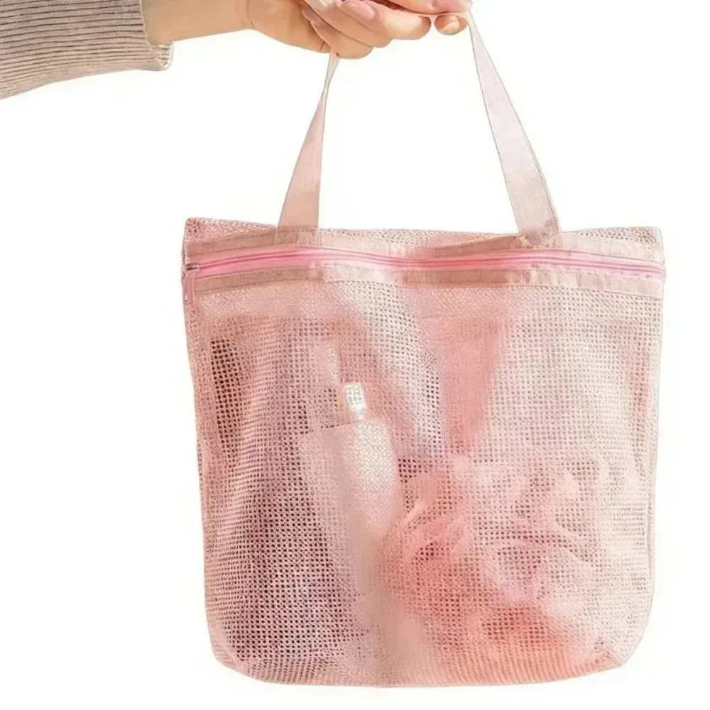 Portable Mesh Makeup Bag Waterproof Travel Toiletry Bag Gym Shower Bag Sundry Storage Organizer