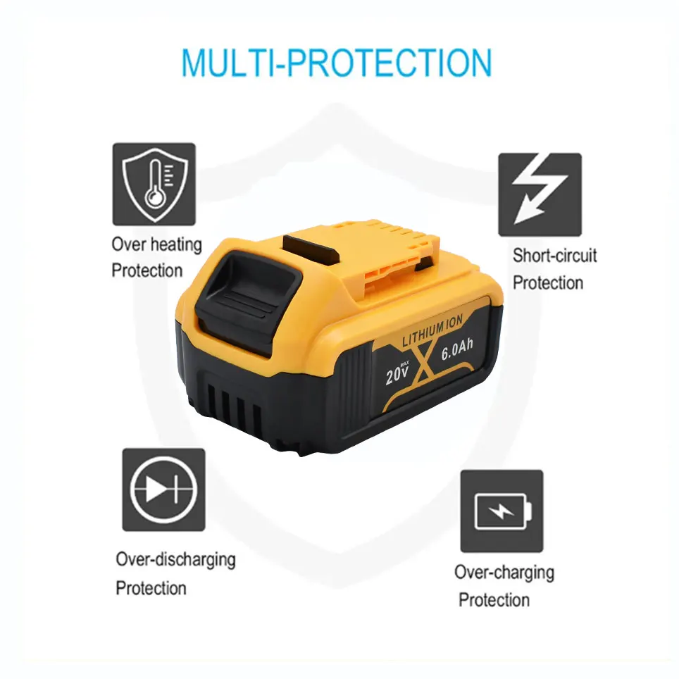 For dewalt 20V 5.0Ah battery compatible dewalt Cordless screwdriver drill Screw gun wrench impact batteries DCB203 DCB181 DCD790