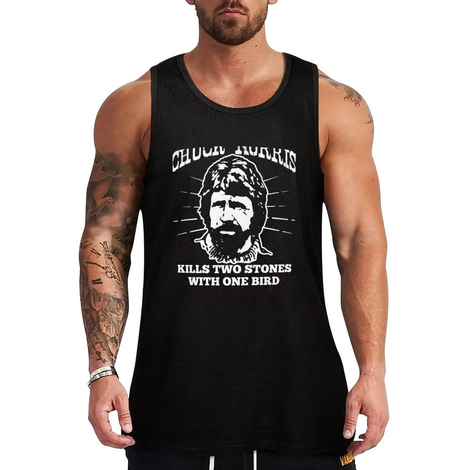 

Chuck Norris fact Tank Top vest men plain t-shirt gym accessories man
