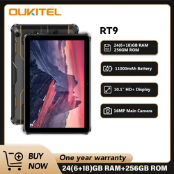 Oukitel RT9 Tablet robusto Tablet robusto Display HD da 10,1 pollici 24 GB RAM 256 GB Tablet impermeabile Batteria da 11000 mAh Android 14.0 Tablet PC