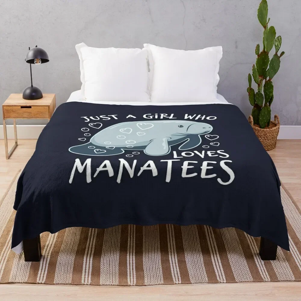 Just A Girl Who Loves Manatees - Cute Manatee Throw Blanket Polar Tourist Sofa Quilt Soft Blankets