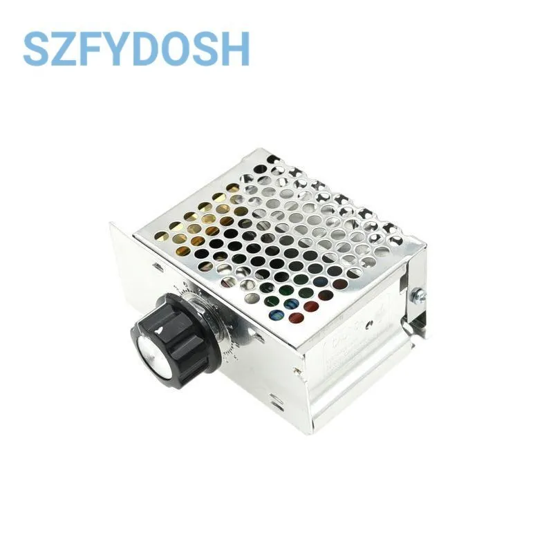4000W AC 220V SCR Voltage Regulator Dimmer Motor Speed Controller Module Adjustable Potentiometer with Aluminum Case