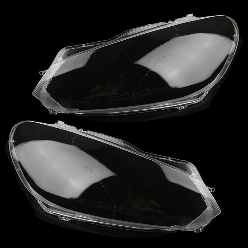 1Pair Car Headlight Shade Transparent Lampshade Headlight Cover (LH+RH) 5K1941751D 5K1941752D For VW Golf VI