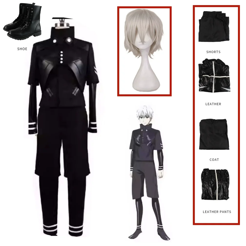 

Kaneki Ken Cosplay Costume Hoodie Jacket Pants Shorts Full Set Outfits Men Uniforms Masks Anime Comic Suit Props Accessories