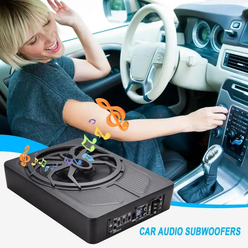 Car Subwoofer Systems 800W Built-in Amplifier Active Subwoofer Ultra-Thin 10 Inch Car Audio Subs Aluminum Shell Design For