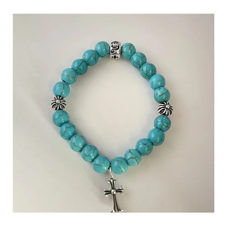 

Chaoxuan Luo Xin's New Couple Opal Bracelet Niche Retro High-end Cross Bracelet Jewelry
