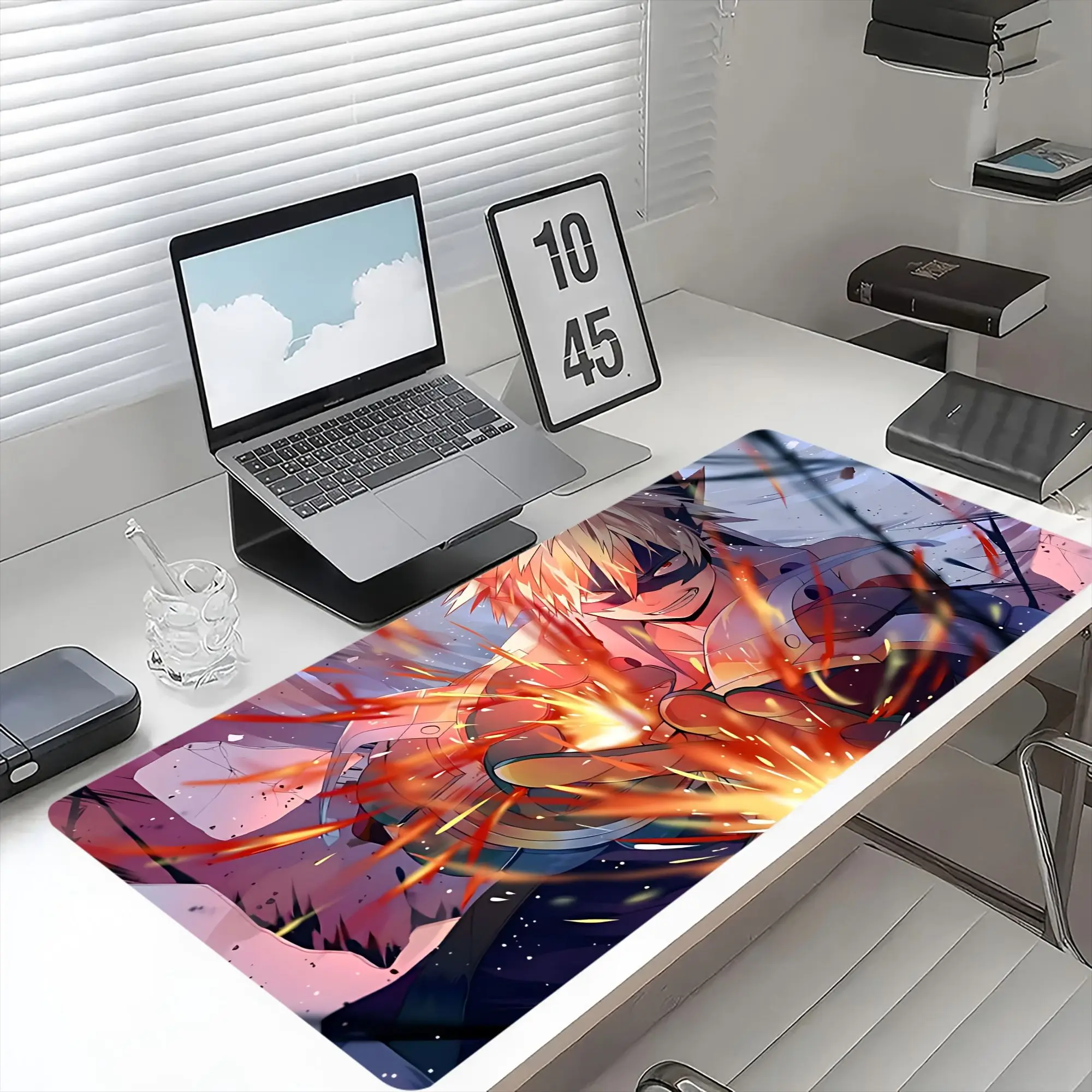 لوحة ماوس قماشية كبيرة جدًا مستوحاة من Katsuki Bakugou، مناسبة لجميع سيناريوهات المكاتب والألعاب مع قاعدة مطاطية ذات مقاس ثابت #3