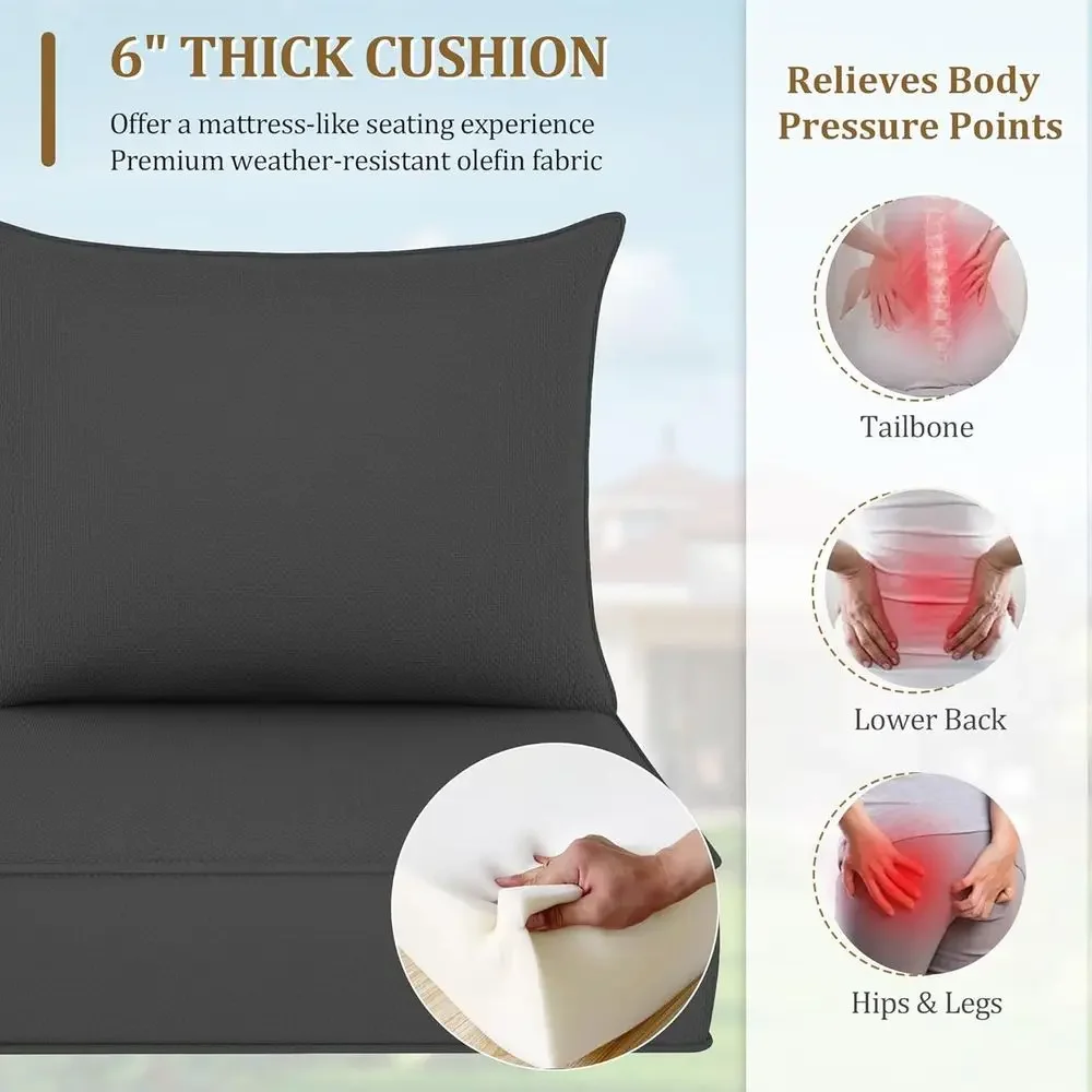 

Special OfferOutdoor Deep Seat Cushion Set, Fade Resistant Patio Chair Cushions, 24x24x6 Inch, Removable Covers (4pcs, Gray)