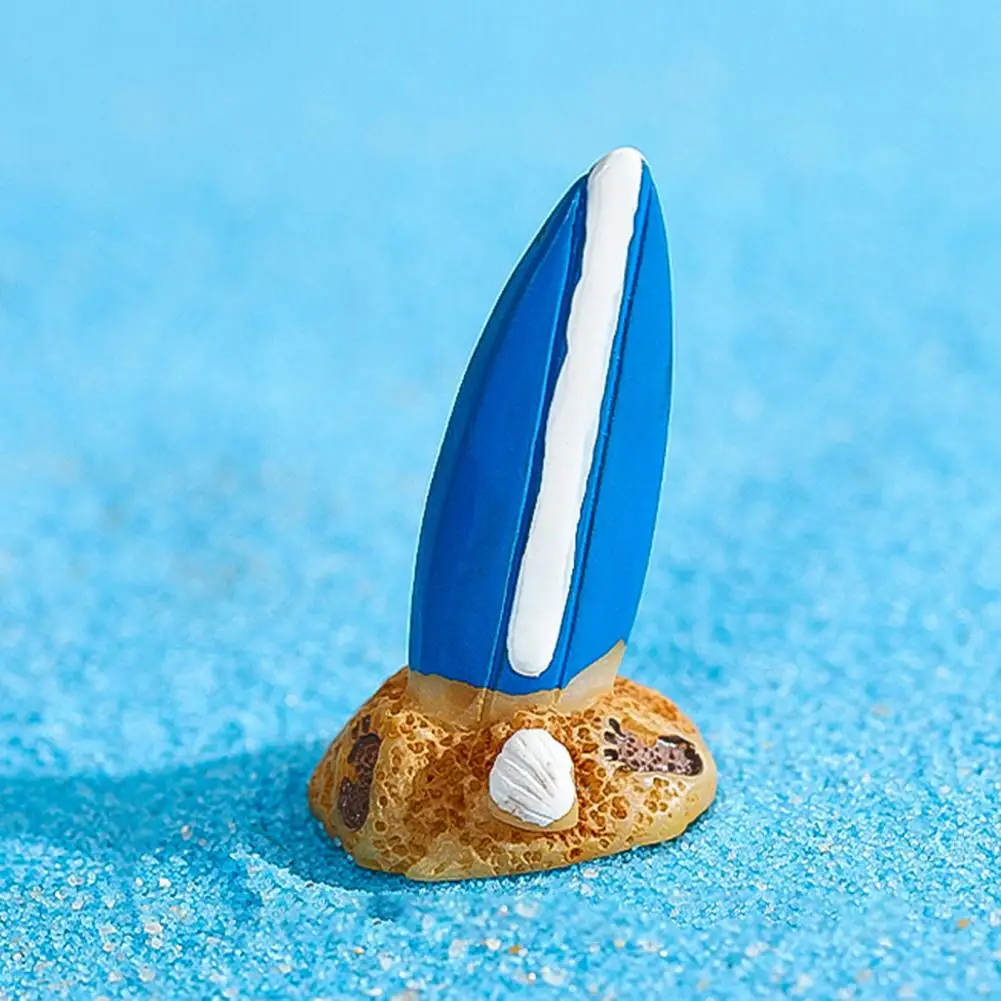 Seaside Theme Ornament Small Resin Figurine Miniature Seaside Theme Toy Kit with Resin Surfboard Seashell Dolphin for Ocean