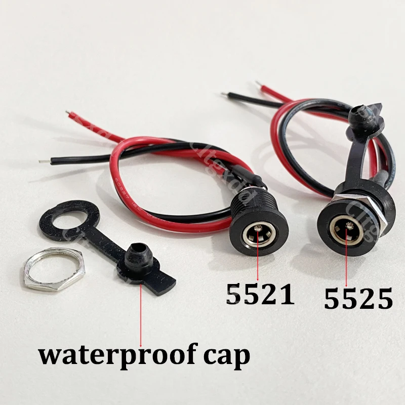 1/2/5 Stück DC-Strombuchse mit 18AWG-Kabel, 5,5 * 2,1 5,5*2,5mm DC-Ladebuchse, Hochstrom-Stromanschluss – Detail 1