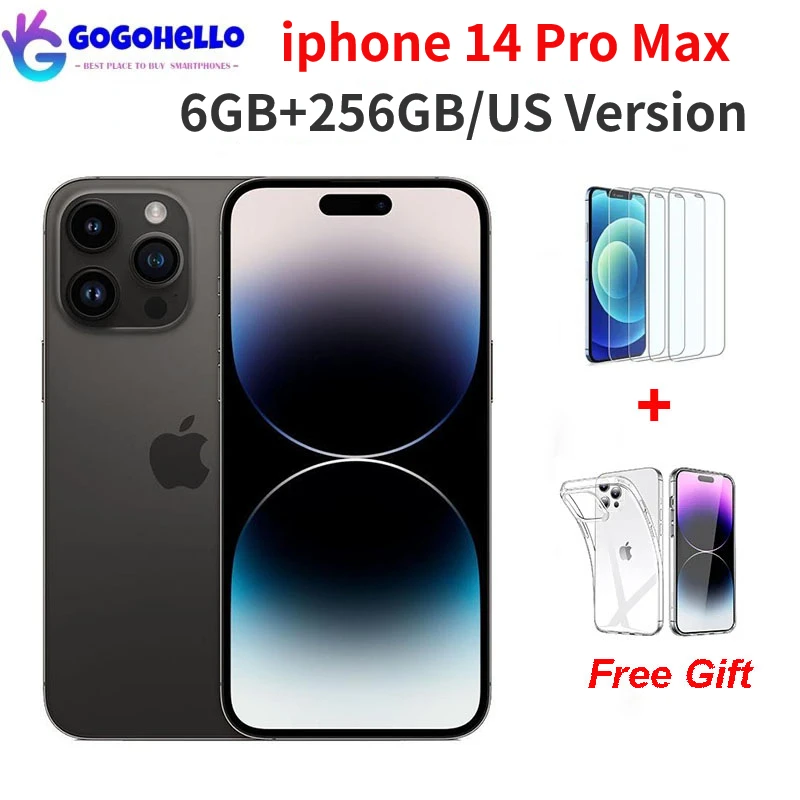 Apple-Smartphone iPhone 14 Pro Max 5G, 6.7 ", Eepi 256 Go, Dean, 6 Go de RAM, Retina OLED, Face ID, NDavid, A15, 14 Pro Max, Version US, Nouveau, 98%