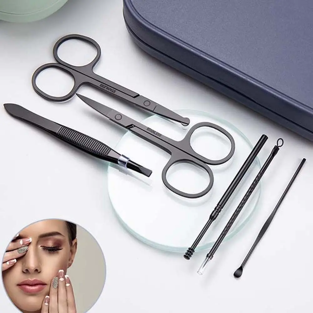Wenkbrauw Pincet Nagelsnijder Nagelvijl Nagelschaartje Earpick Nail Gereedschap Kit Pedicure Tool Manicure Set Nagelknipper Set