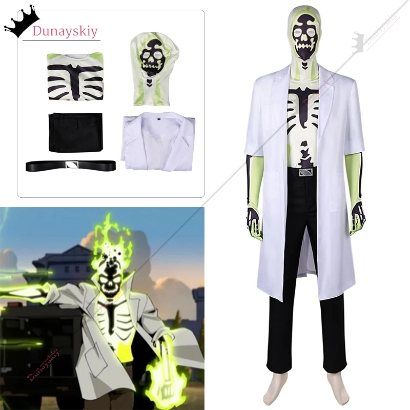 Dr. Phosphorous Cosplay Costume TV Creature Role-playing Commandos cos Uniform Headwear Outfits 25Halloween Carnival Party Suit