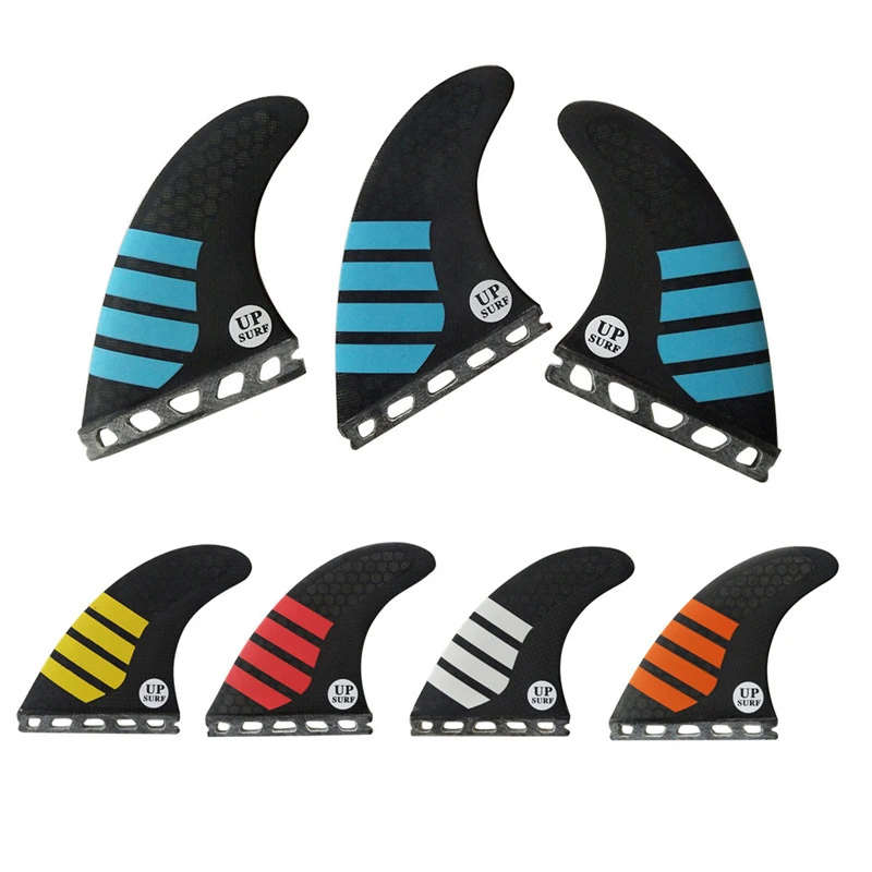 Tri Funboard Fin For UPSURF FUTURE Fin Plug Carbon Fiber Honeycomb Surfboard Fin Single Tabs Orange/White/Blue/Red/Yellow Fin