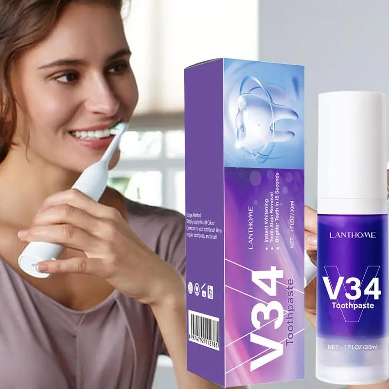 V34 Series Tooth Cleaning Mousse Tooth Whitening Toothpaste Clean Teeth Fresh Breath Toothpaste White Teeth Cleaning Products