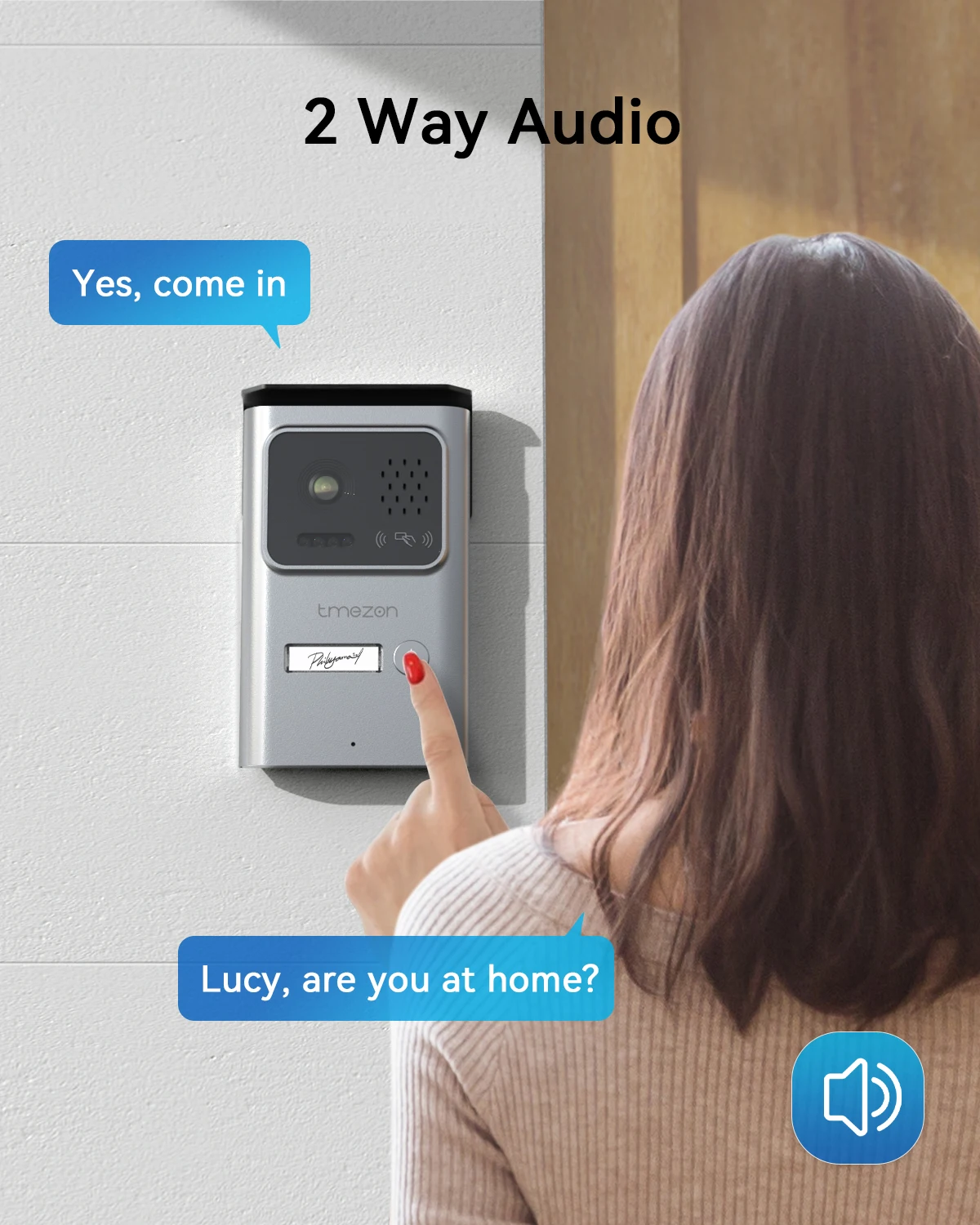 نظام الاتصال الداخلي لباب الفيديو TMEZON Wifi، شاشة لمس IP 7 بوصة 1080 بكسل مع كاميرا سلكية خارجية، فتح بطاقة التطبيق/التبديل #2