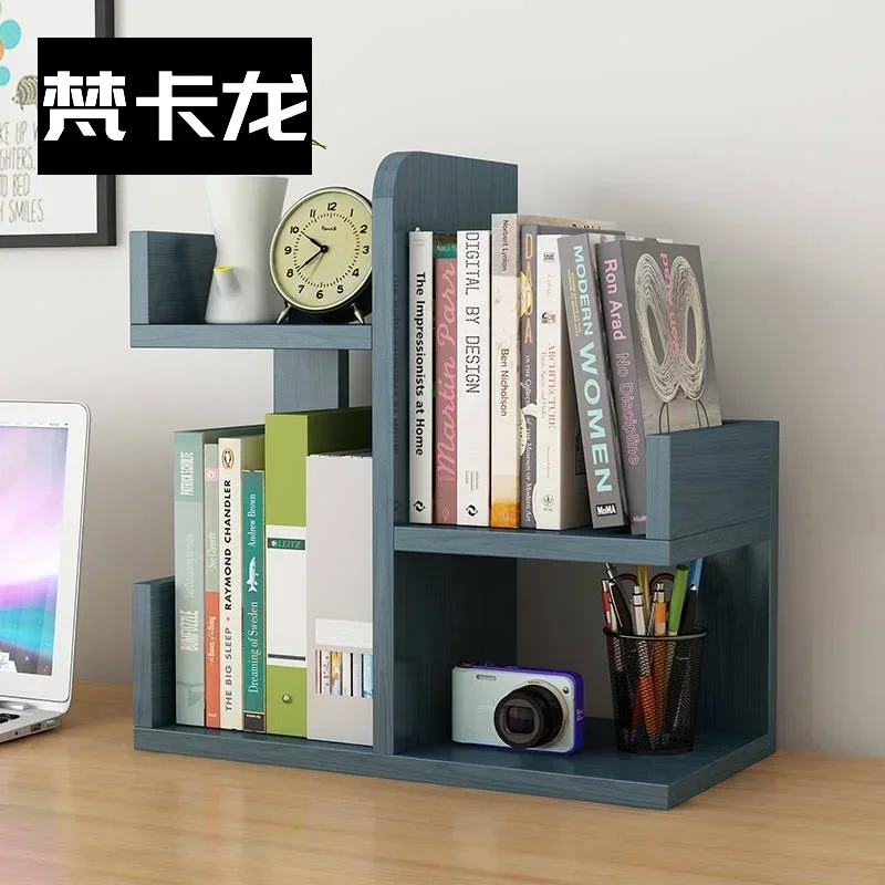 Small bookcase desktop office desk shelf student bookcase multi-layer large space storage rack