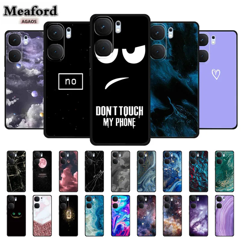 

For vivo iQOO Neo9 Neo 9 Case TPU Silicone Soft Back Cover for Black Fashion Colorful Marble Coque Capa for vivo iQOO Neo9 Pro
