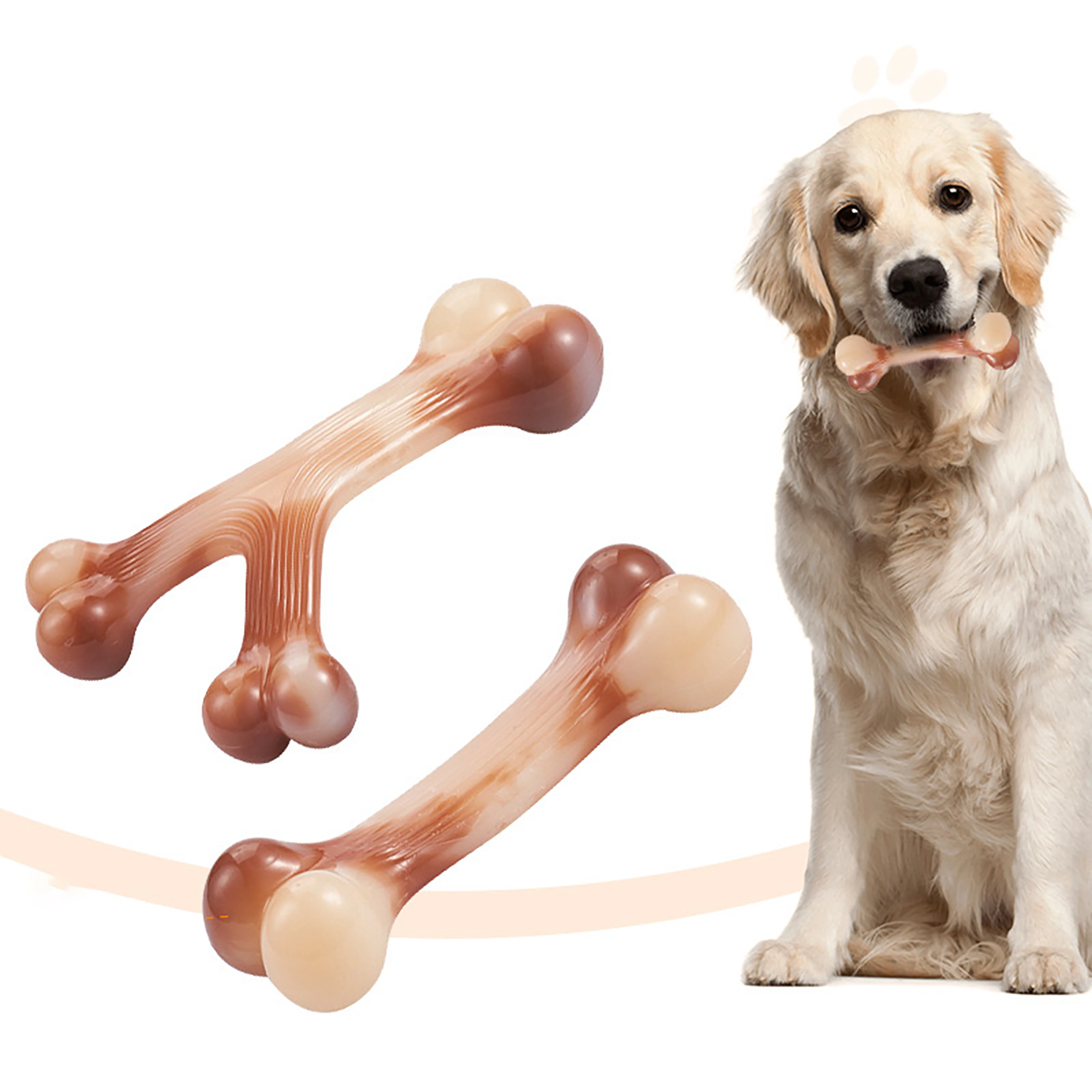 

1 Pack Sosation Bones Shaped Dog Toys for Aggressive Chewers Dog Chew Toys Puppy Teething Nylon