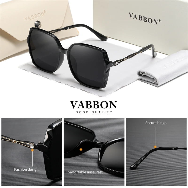 نظارات Vabbon العصرية النسائية الجديدة المستقطبة المضادة للأشعة فوق البنفسجية مع نظارات ماسية بإطار كبير للتخسيس نظارات القيادة للحماية من الشمس في الهواء الطلق، هدية مميزة 2201