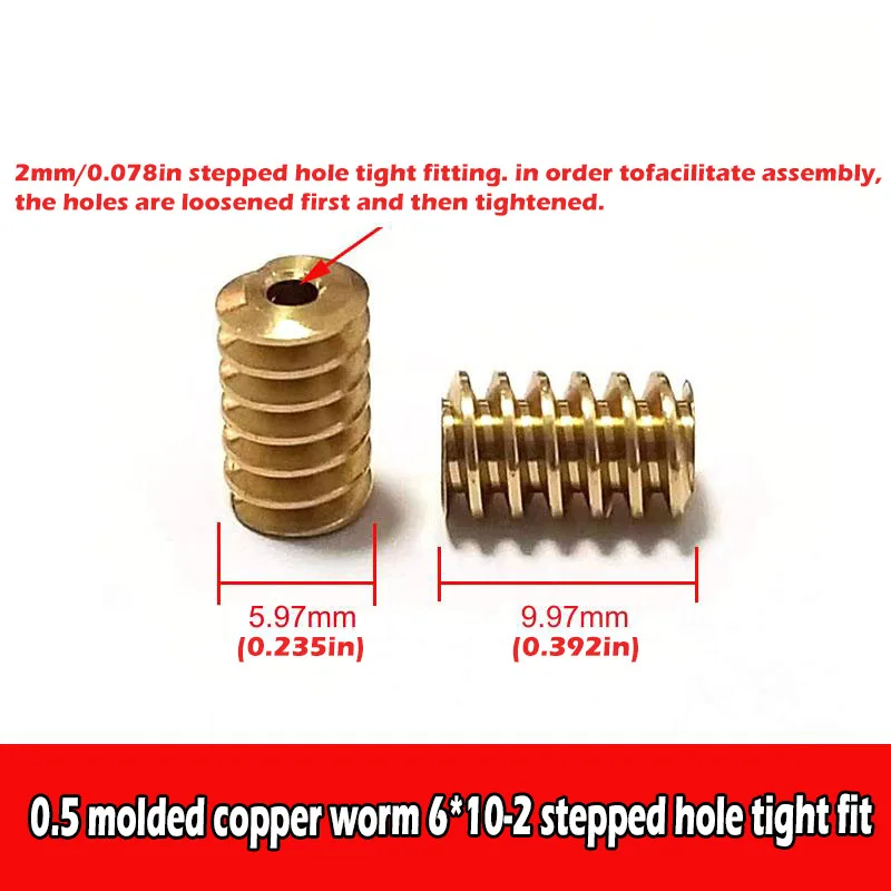 Copper Worms in Two Specifications, Scientific Experiment Materials, Rust-Proof and High-Precision Worm Gears
