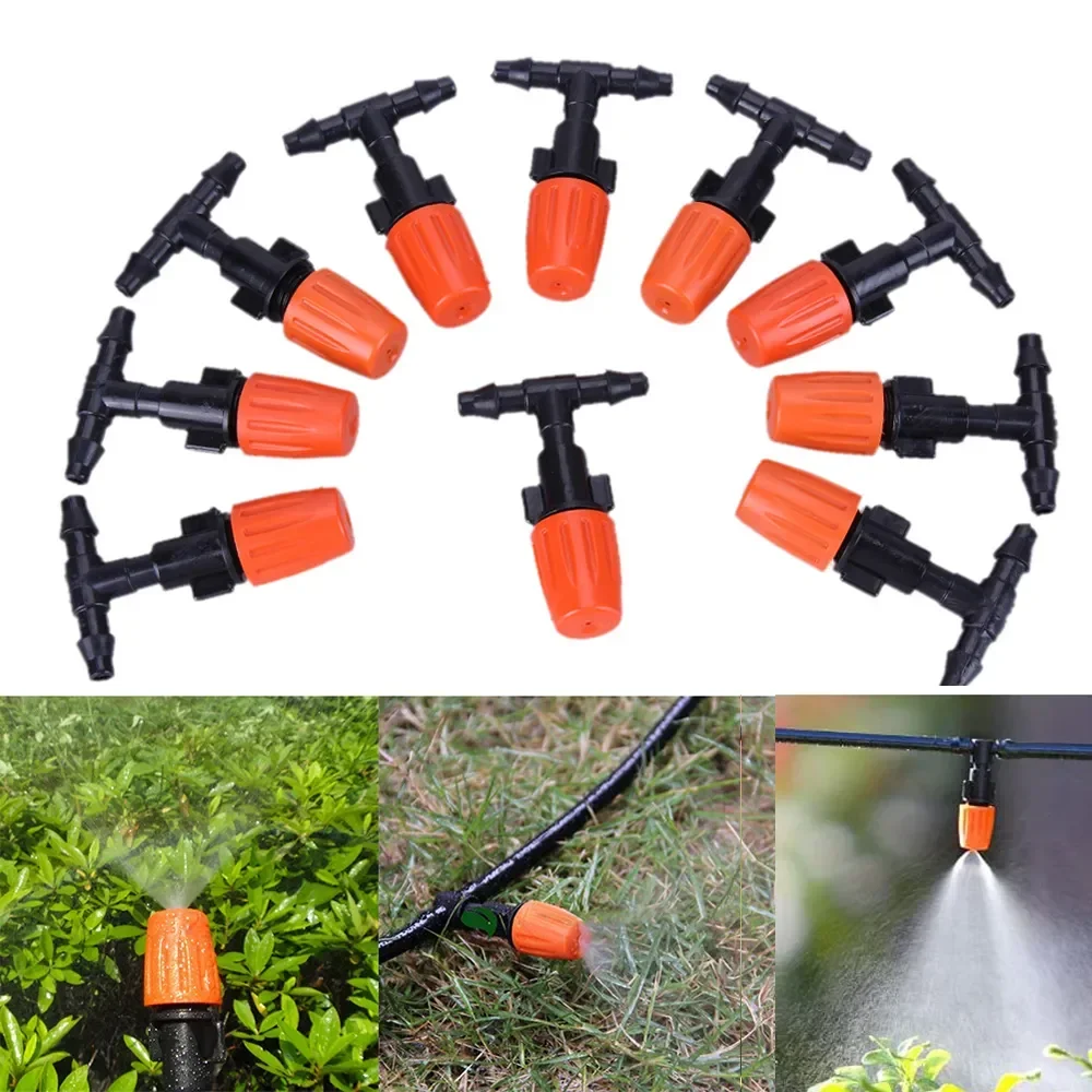 Fog Nozzles Irrigation Kit 5M-20M Garden Automatic Spray Misting Plant Watering System with 4/7 PE Hose and Connector