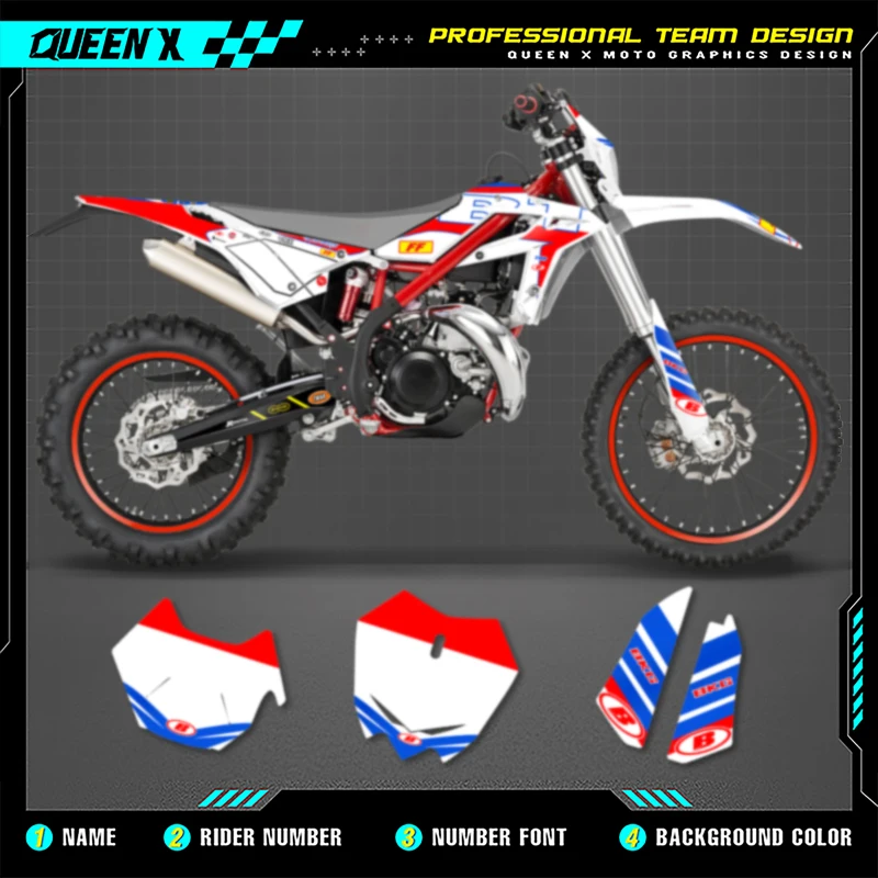 

Queen X MOTOR Custom Team Motorcycle Graphics Decals Stickers Kits For Beta Xtrainer 2020 2021 2022 10