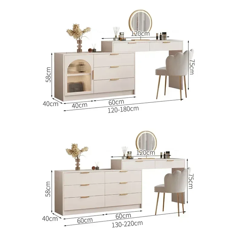 Nordic Multifunction Nordic Dressing Table Drawer Baby Girl Set Modern Cabinets Vanity Table Cabinet Meuble De Chambre Luxury
