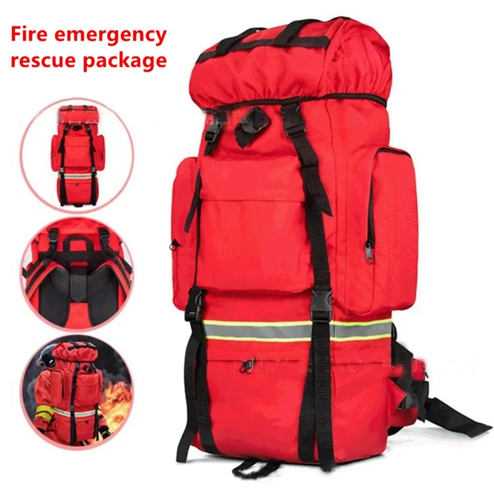 100L Fire Control Rescue Knapsack Travel Camping Bag Outdoor Luggage Sports Backpack 900D Tear Resistant Waterproof Storage Pack