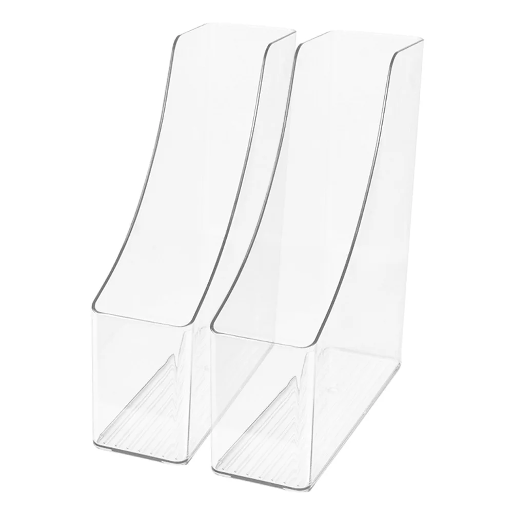 

2Pcs Clear File Organizer Vertical Desktop Storage Box for Office Home School Books Magazine Document Holder File Organizer