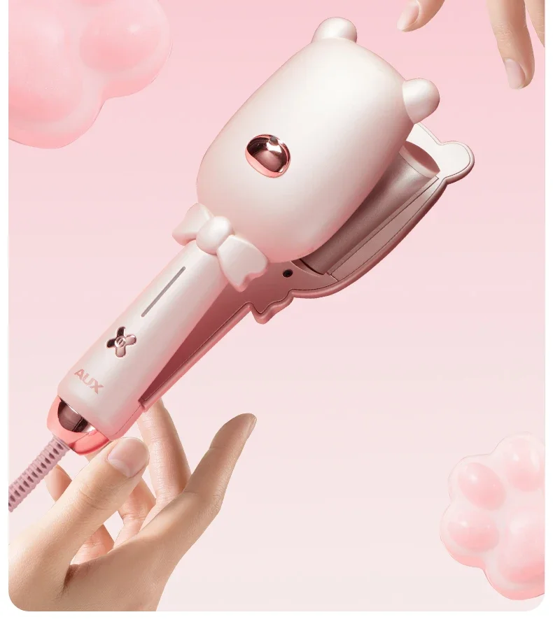 220V Egg Roll Head Curling Wand with Ionic Technology - Achieve Chic Water Wave and Huge Curls Effortlessly