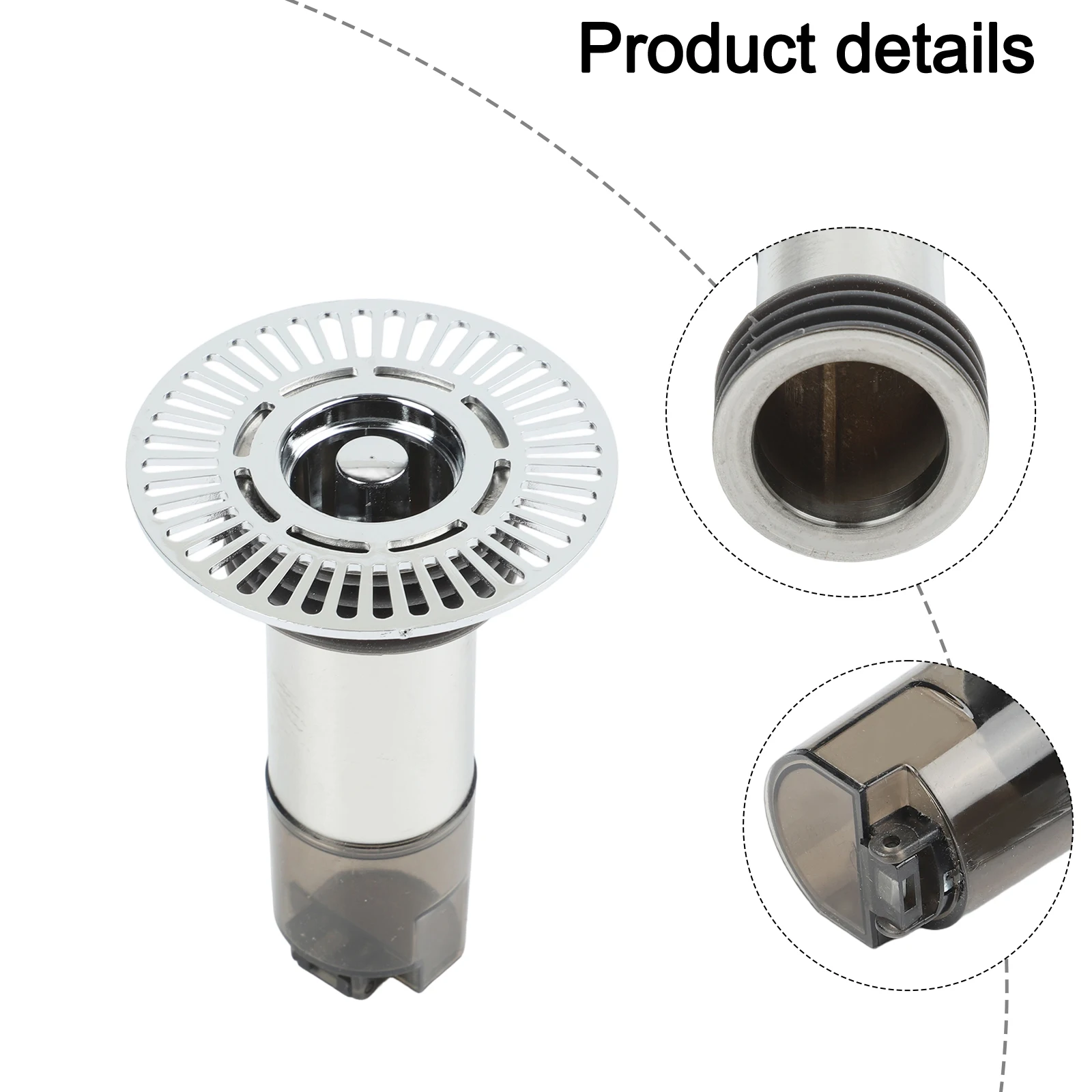 Extended Stainless Steel Shower Drain Cover with Large Filter and Silicone Seal for Effective Sewer Gas Blocking