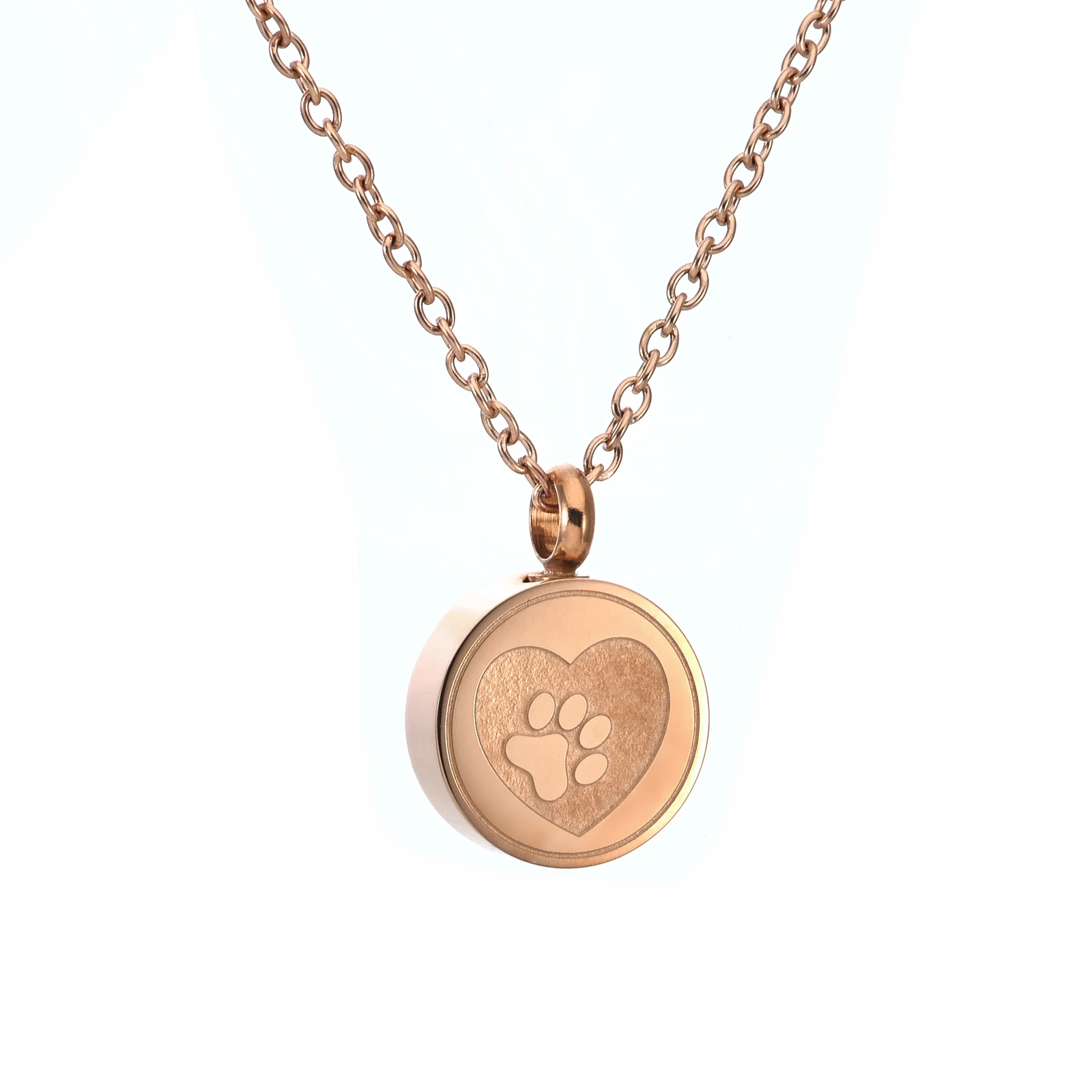 Feuerbestattungs-Halskette aus Edelstahl – runder Gedenkanhänger, Andenken-Urnen-Schmuck für Asche, Geschenk für Haustiere und menschliche Erinnerung – Detail 4