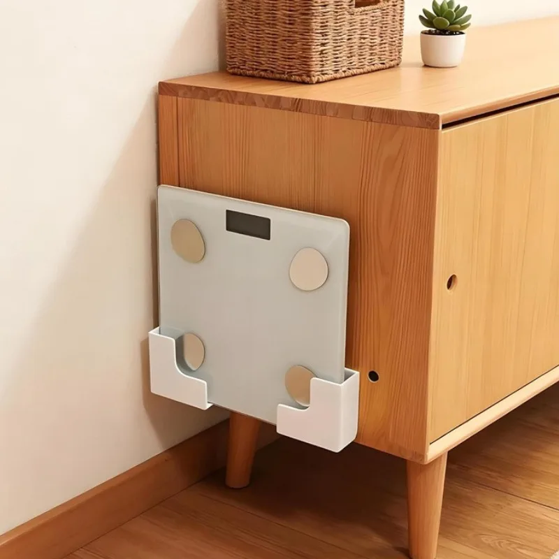 Soporte de Pared para Báscula, Organizador de Baño Adhesivo sin Perforaciones, Soporte de Plástico Resistente para Báscula, para Gimnasio en Casa