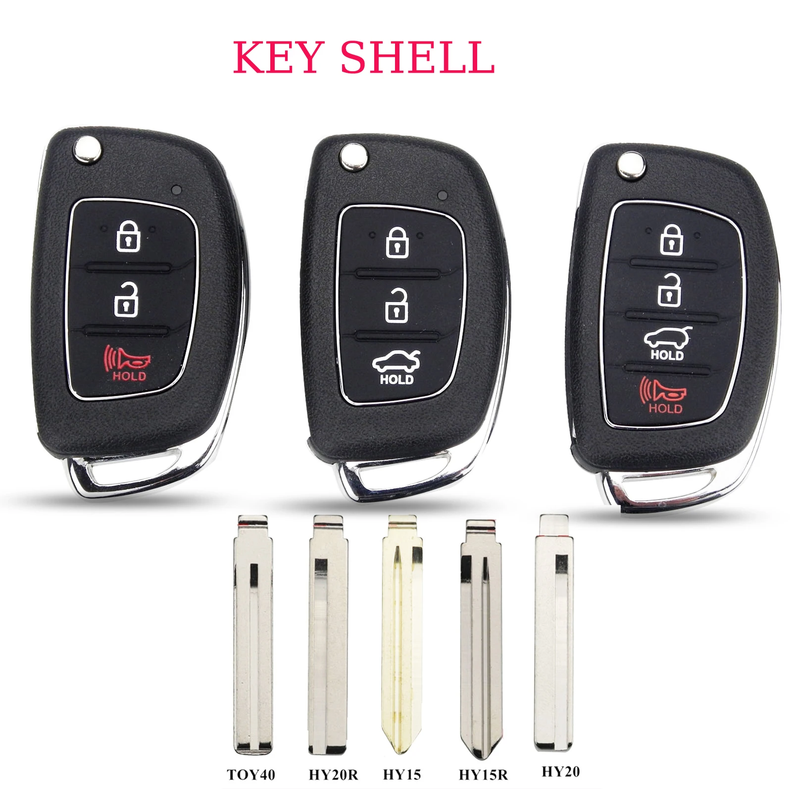 

Jingyuqin X1 Сменный дистанционный автомобильный брелок для ключей, чехол для автомобиля, Стайлинг для Hyundai IX35 i20, 3 кнопки, необрезанное лезвие